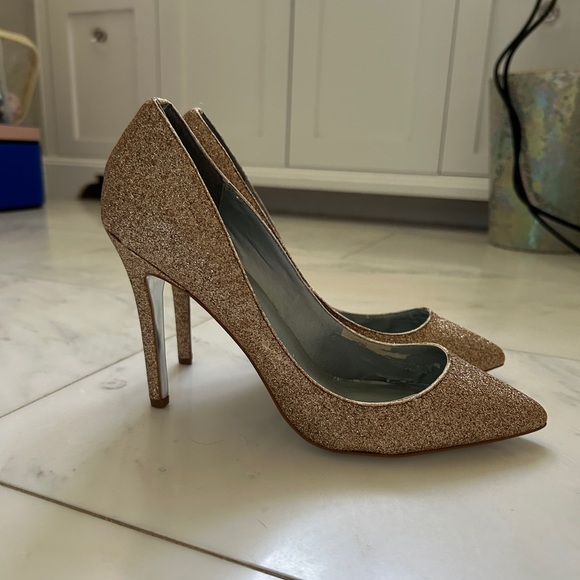H by Halston Sparkly Glitter Pointed Toe Heels Pumps - Picture 2 of 2